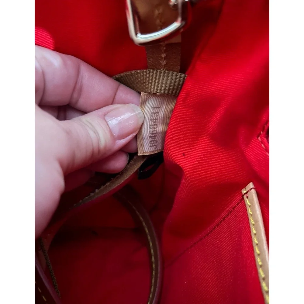 Dooney & Bourke Janine Ivory Cream Leather Satchel Tan Trim Red Lining Vintage